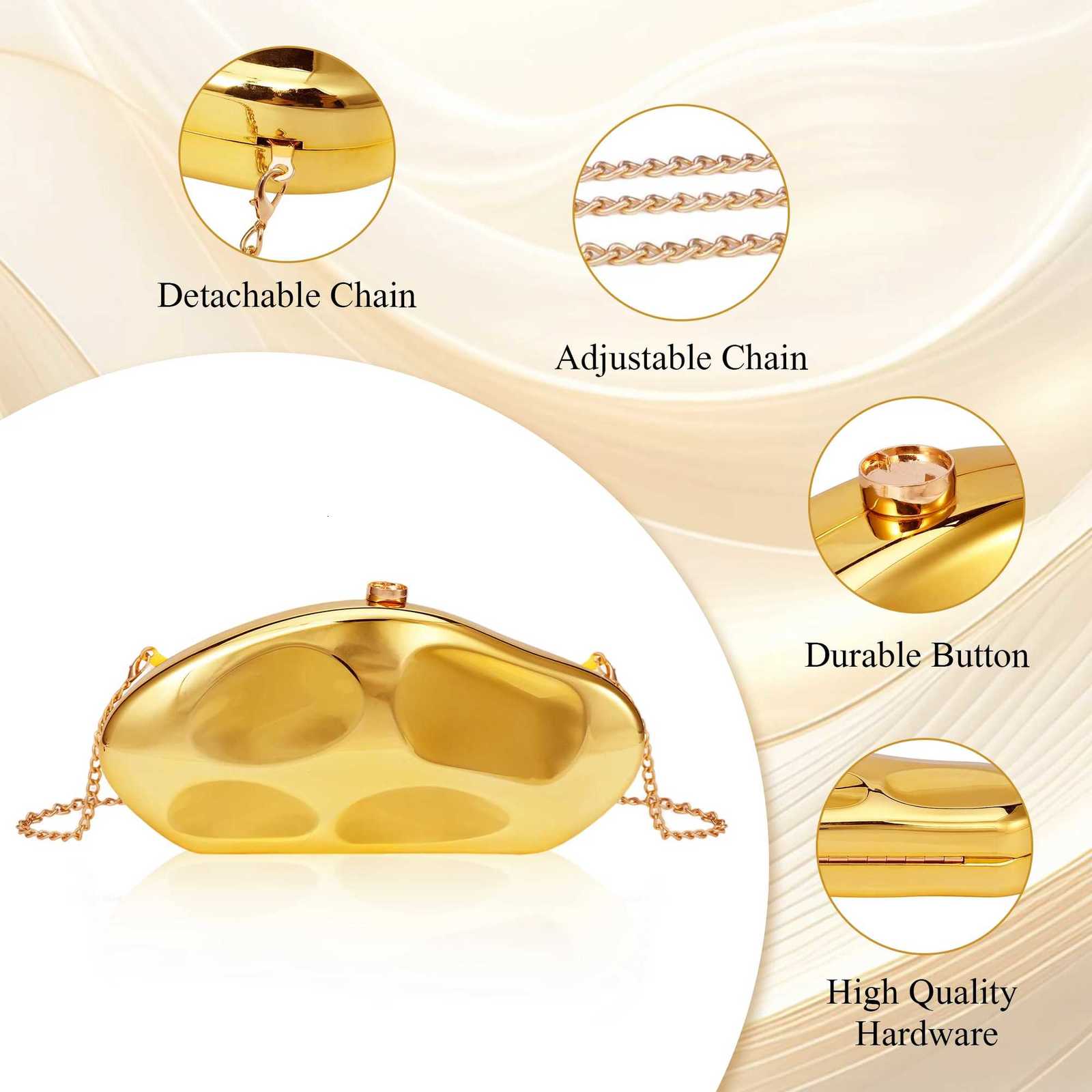 2025 New Niche Design Metal Acrylic Clutch Bag Asymmetrical Stone Shape Handbag Womens Wedding Party Banquet Evening Bags Purse H251027