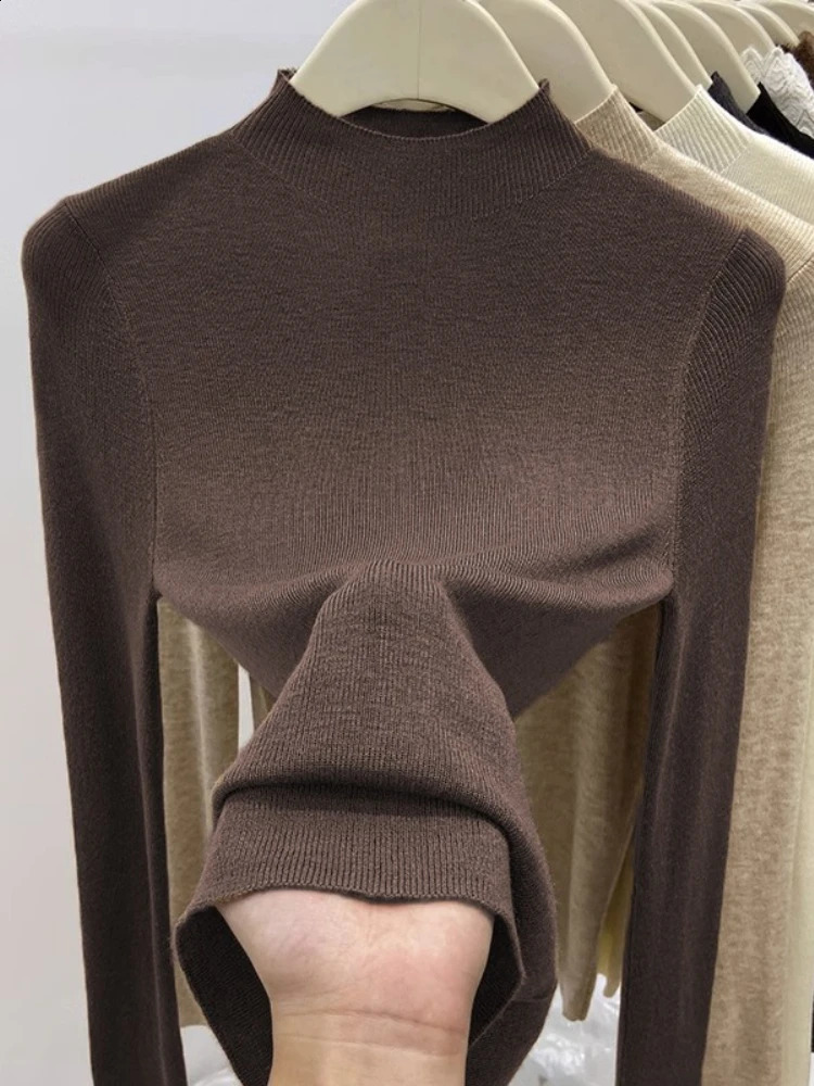 Autumn Winter Turtleneck Sweater Women 2025 Solid Slim Pullover Warm Casual Jumpers Korean Fashion Knitwear Base Layer Tops 251027