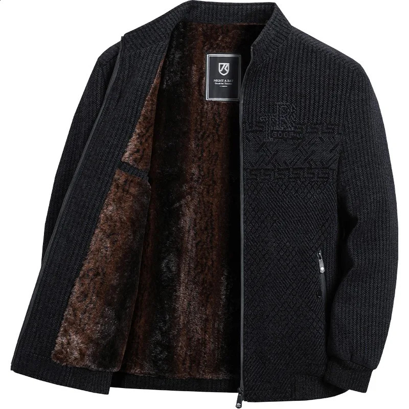 Highquality Winter Extra Warm Jacket Men Fleece Thick Windproof Casual Outwear Regular Comfortable and Versatile Zipper Coat 251027