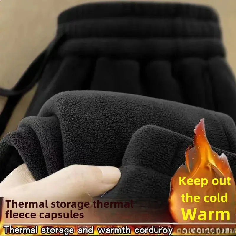 DoubleSided Zippered Fleece Pants For Men Thickened Winter Warm Sweatpants Casual Loose Fit Outerwear Trousers 251027