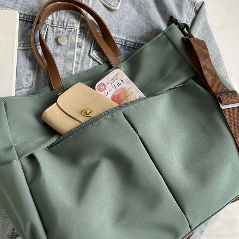 Stylish Nylon Handbag Multiple Pocket Large Capacity Womens Tote Bag Lightweight Casual Shoulder Bag Daily Commuter ShoppingW251028