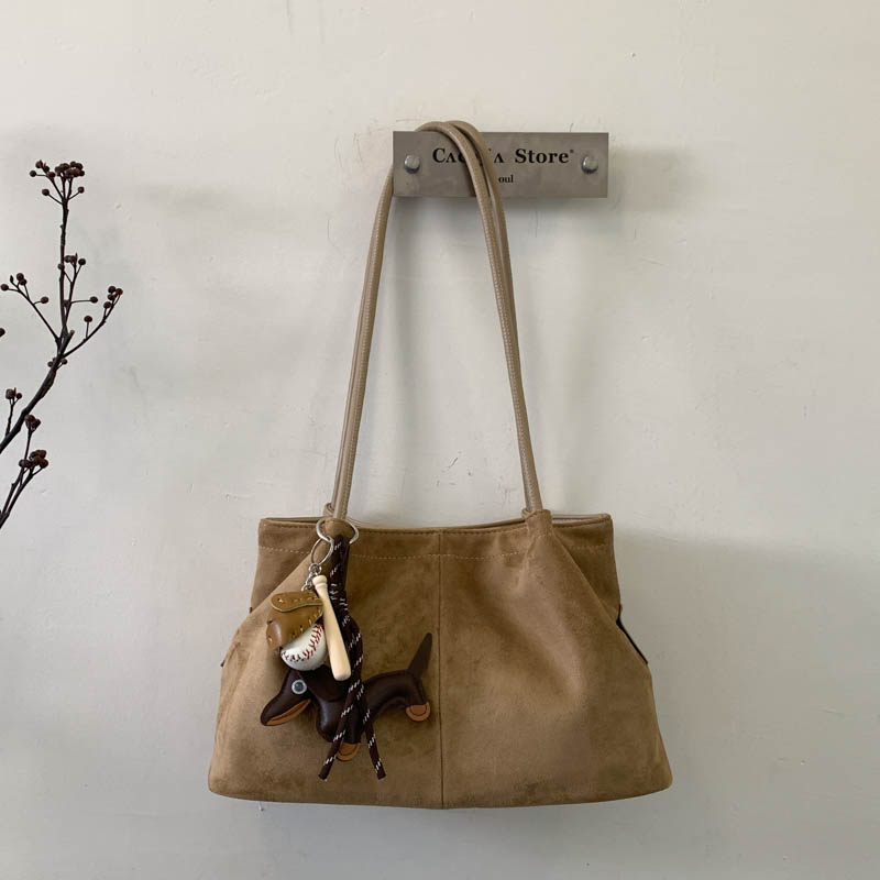 Autumn Women's New Simple and Fashionable Large Capacity Synthetic Leather Handbag Fashionable College Student Daily Commuter Lightweight Crossbo