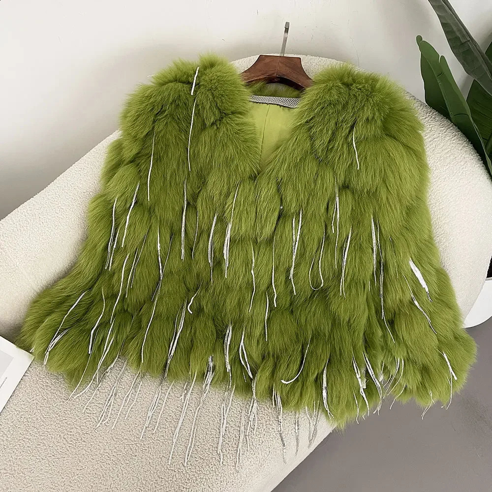 OFTBUY s Fox Fur Jackets Tassels Fashion Winter Warm Fur Women Coats Natural Fox Fur Coat Thick Jackets 251027