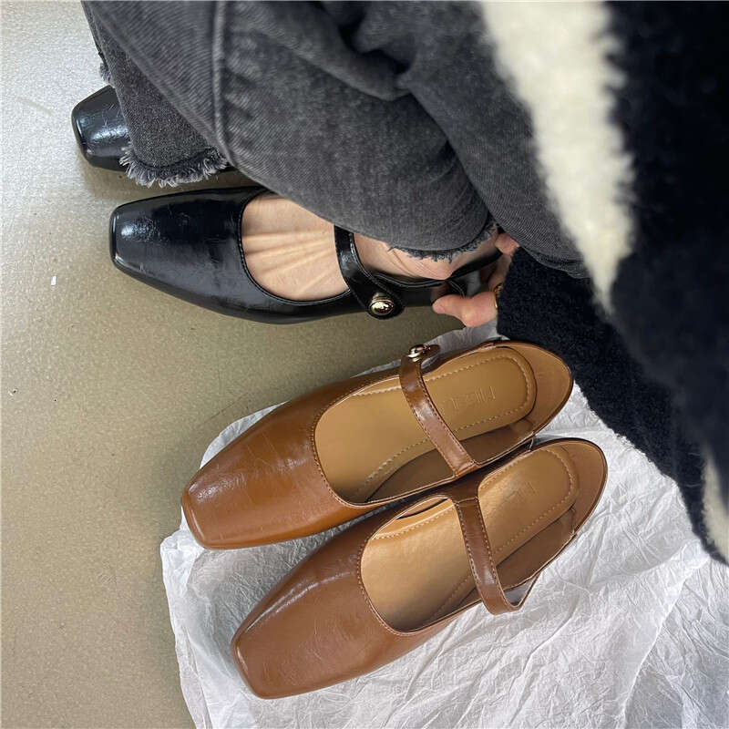 Korean Style Chic Single for Women 2025 Autumn and Dongdaemun Designer Shoe Minimalist Versatile Mary Jane Shoes