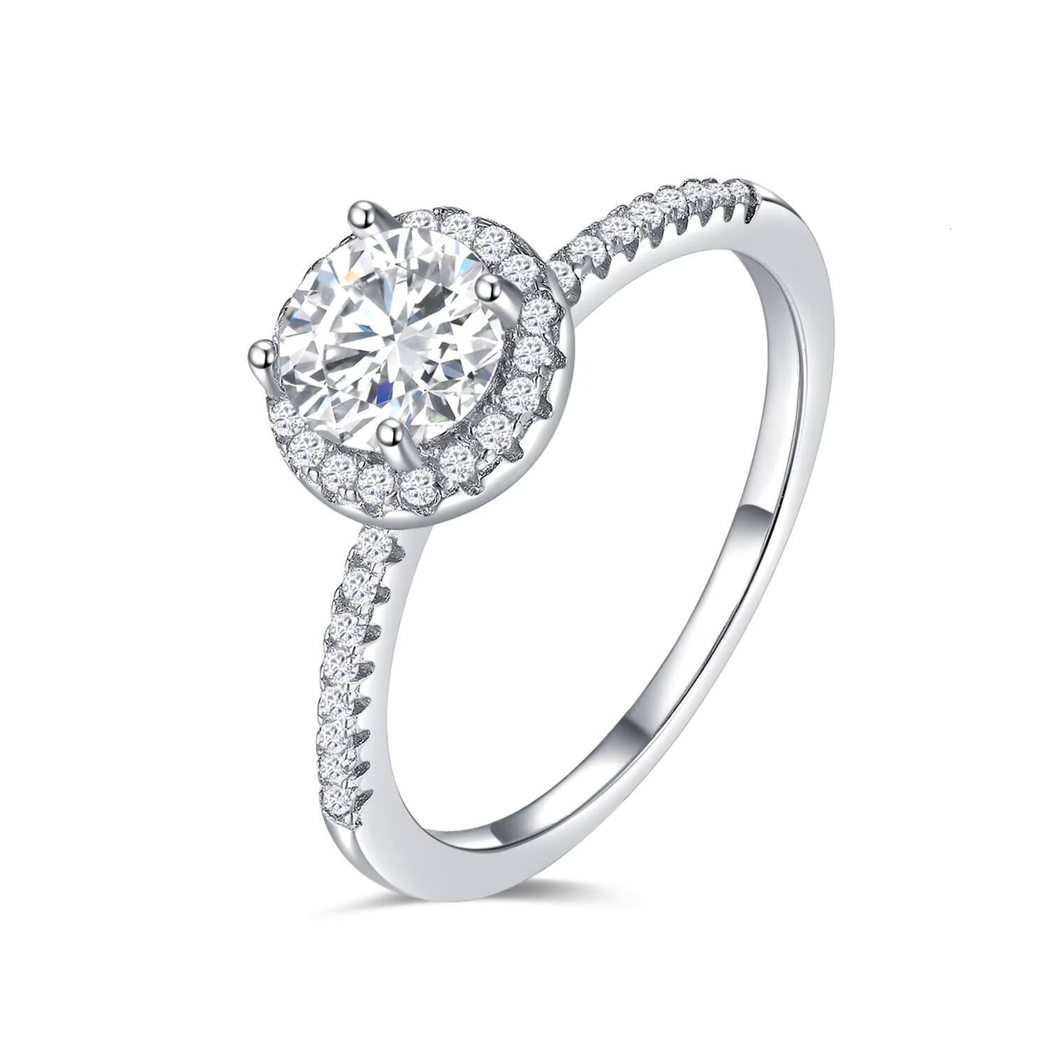 HighGrade 6MM VVS D Color Moissanite Diamond Ring with 925 Sterling Silver Fancy Designed Jewelry for Sale