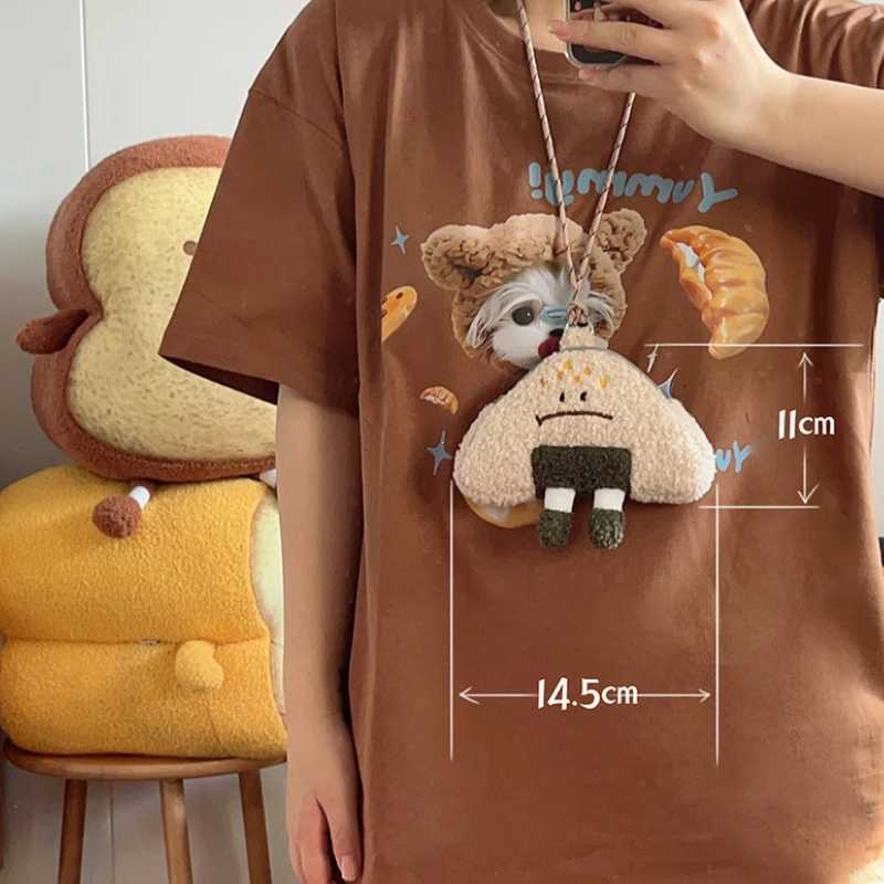 Japanese Kawaii Bag New Women Cartoon Rice Ball Plush Shoulder Bags Women Crossbody Bags Neck Purse Bag Satchel FemininaW251028