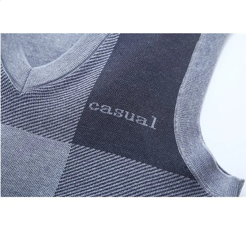 Mens Vest Knit Sweater Waistcoat Thin Spring and Autumn Casual Clothes Vneck Sleeveless 251016