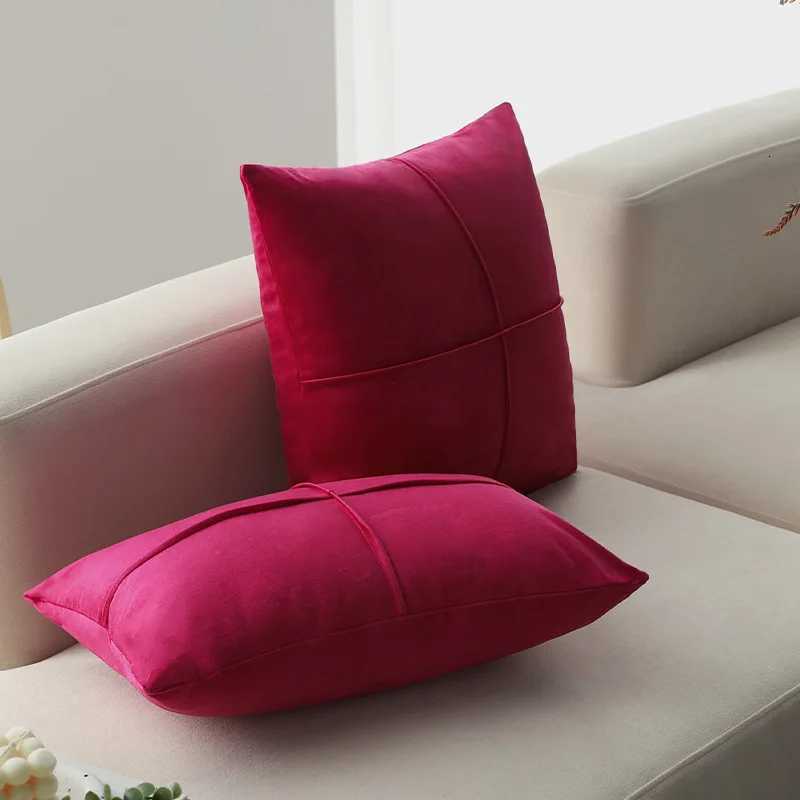 Pillow Case Cross Pattern case Living Room Sofa Cushion Cover Light Luxury Velvet Bedroom Bed Cushion Cover Backrests C251028