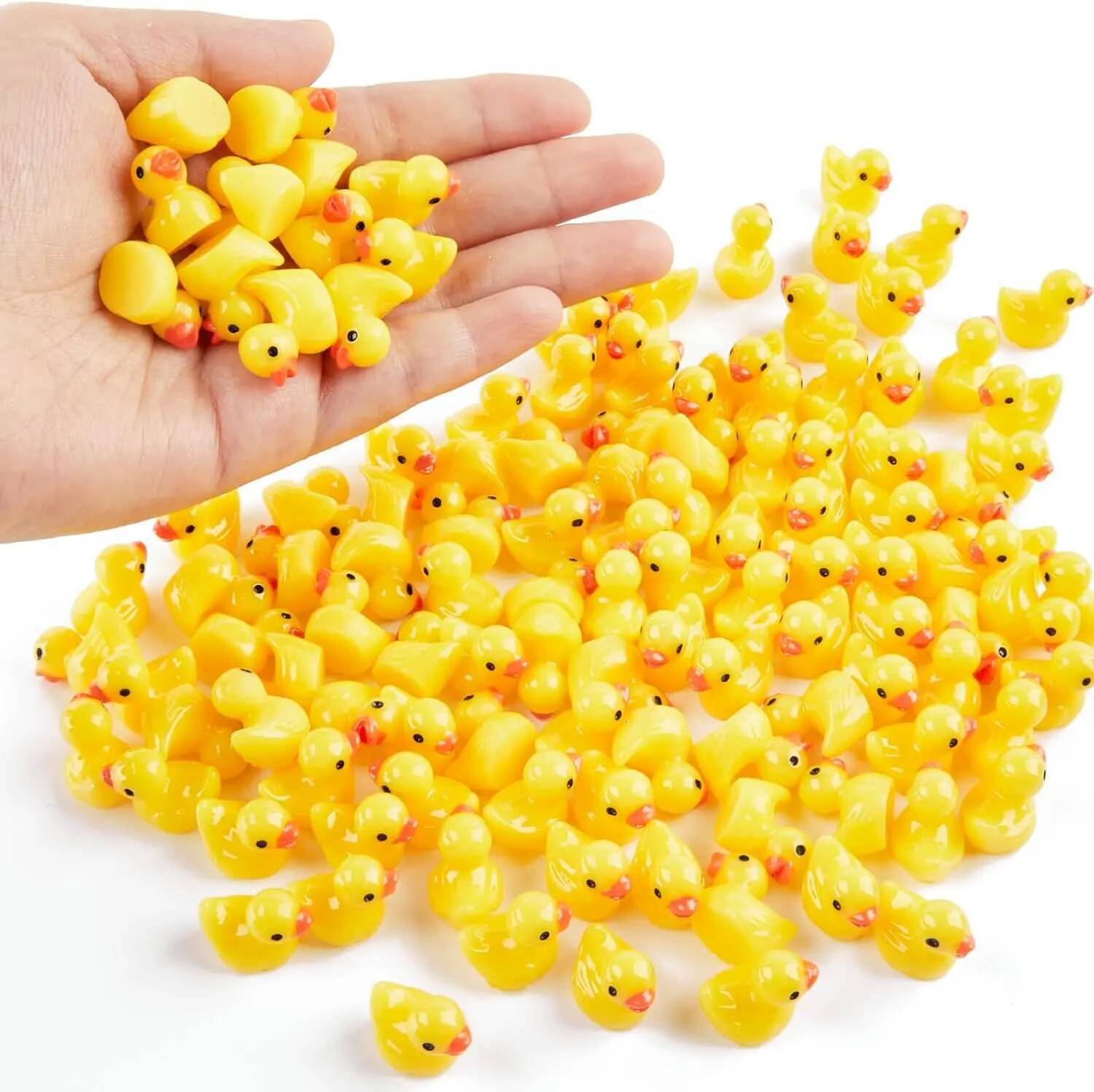 100/200Pc/set Mini Resin Ducks Tiny Miniature Figures Bulk Little Duck Charms for Party, DIY Micro Landscape Decorations ddmydog