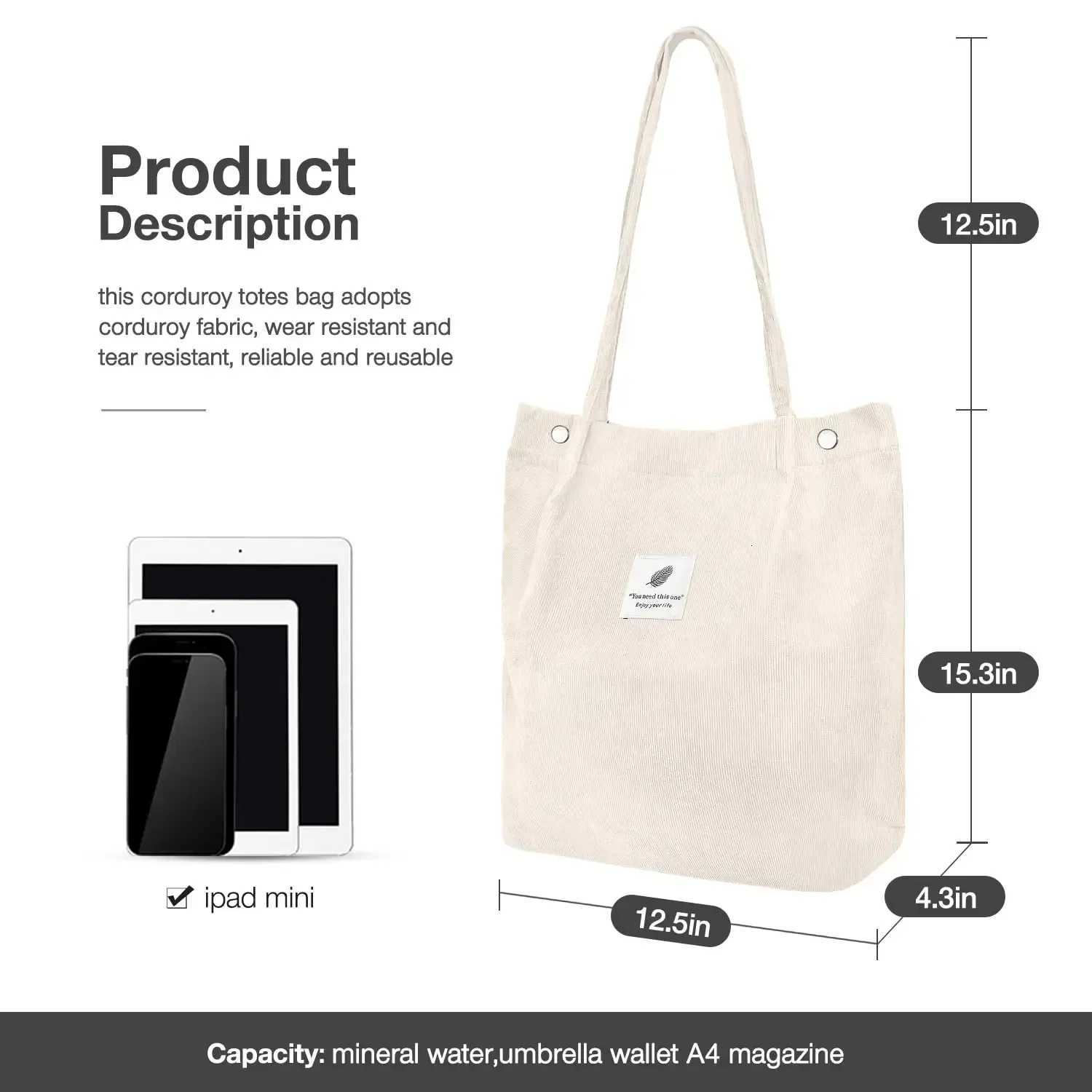 Large Capacity Corduroy Tote Bags for Ladies Simple Striped Handbags for Daily Travel Use Fluffy Tote Bags Gifts for Women GirlsW251028