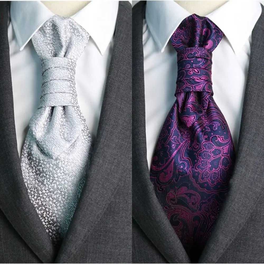 Luxury Jacquard Floral Neck Ties Ascots Bowknot Groom Neck Wear Woven Collar Business Formal Tie MaleW251028