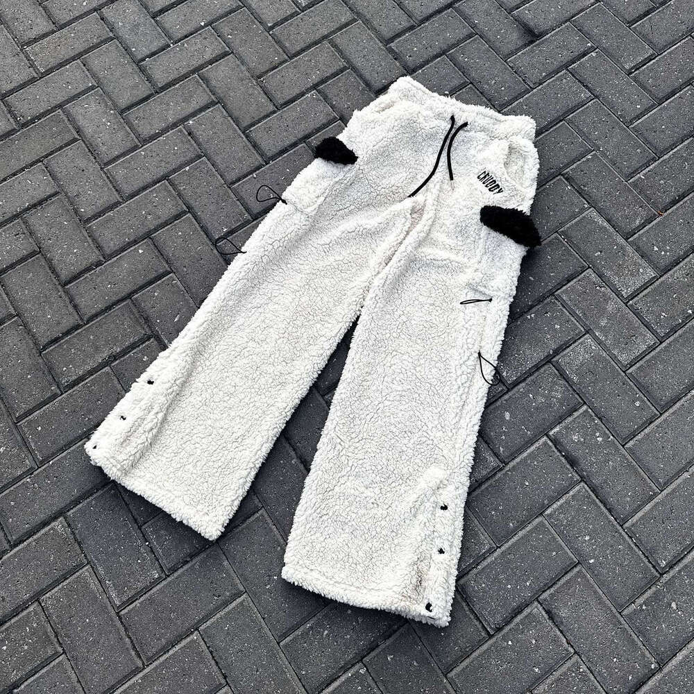 Y2K American Street Style Winter Unisex Loose Fleece Warm Set