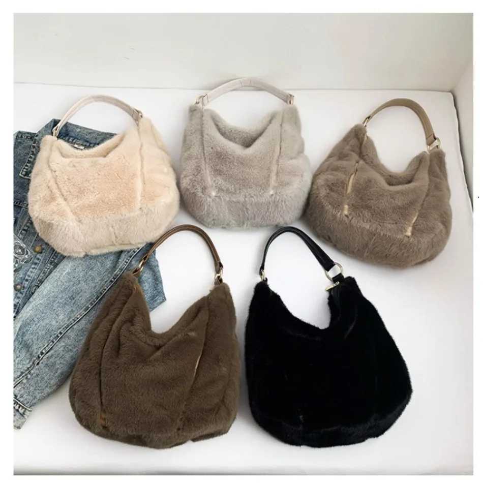 AutumnWinter faux mink fur womens bag commuterfriendly largecapacity tote bag versatile handheld singleshoulder bagsT251028