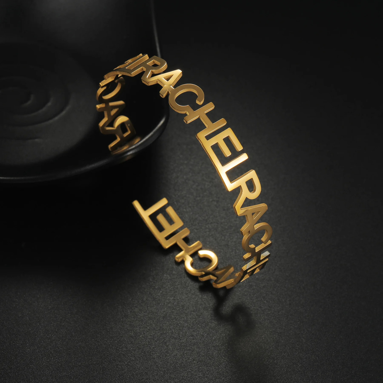 Acheerup Personalized Name Bracelet 50mm Earrings for Women Stainless Steel Custom Letters Cuff Bangle Jewelry Set Birthday Gift 251013