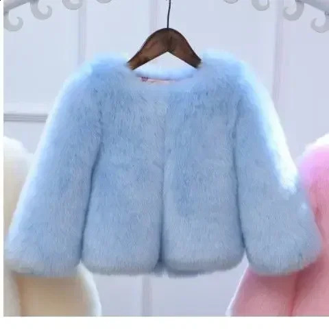 Autumn and Winter Fox Fur Girls Fur Coat for Childrens Wear Thickened and Warm Fur Plush Foreign Style Coat 251023