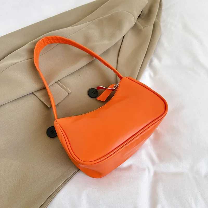 Fashion PU Leather Shoulder Bag Simple Candy Color Underarm Bag Handbag Large Capacity Tote Bag for Women GirlsW251028