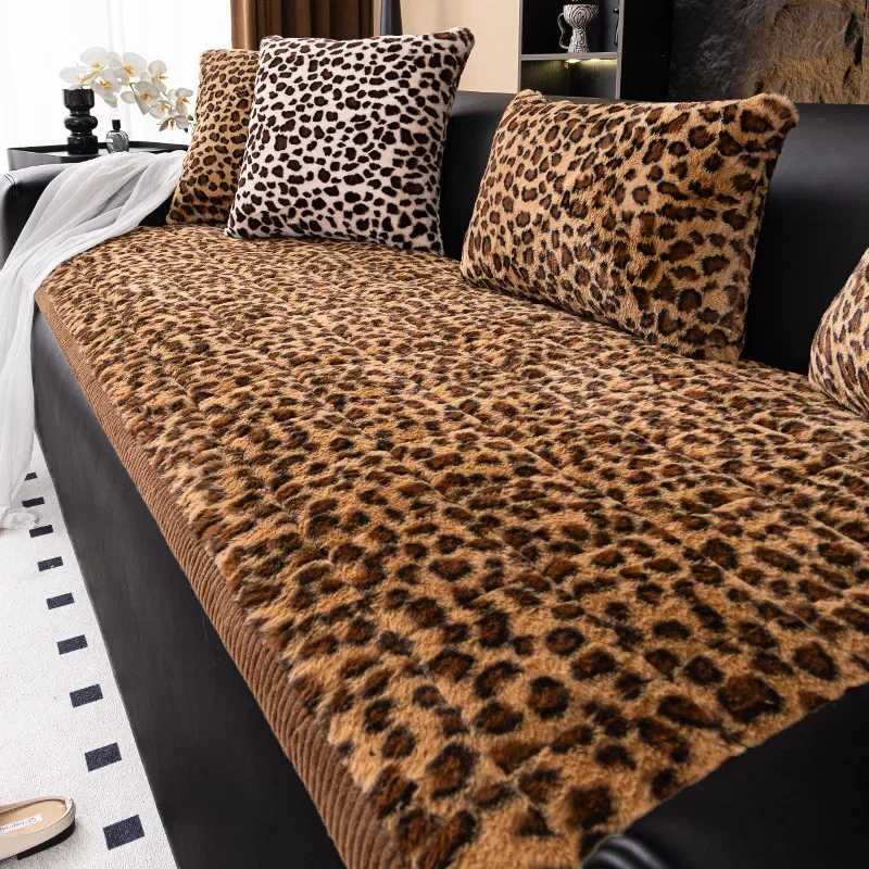 Luxury Leopard Print Plush Sofa Cushion 2024 New Winter Thick Anti slip And Dustproof For Living Room Decoration Sofa Cushion C251028