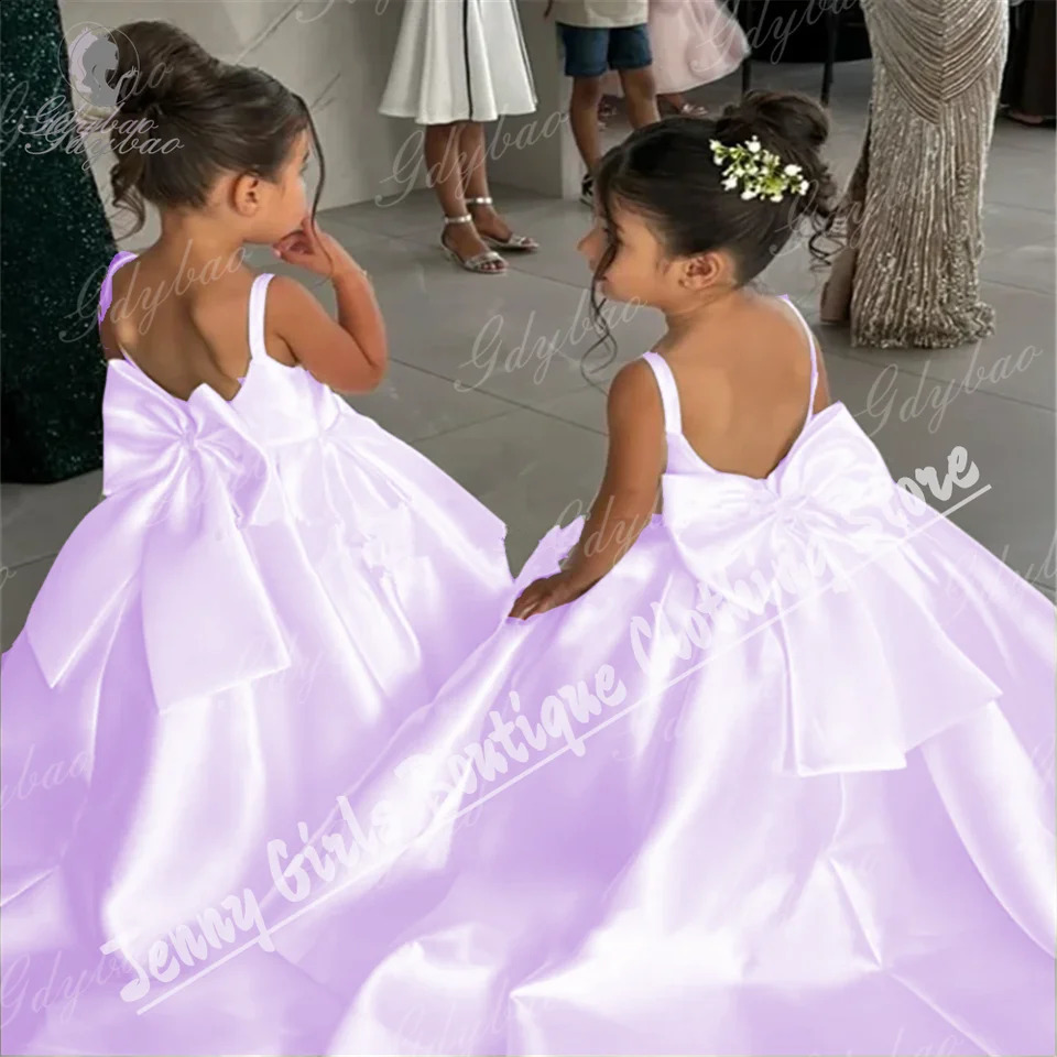 Girl Prom Dresses Satin Royal Blue Baby Baptisms First Birthday Communion Wedding Party Banquet Customize Gown 251023