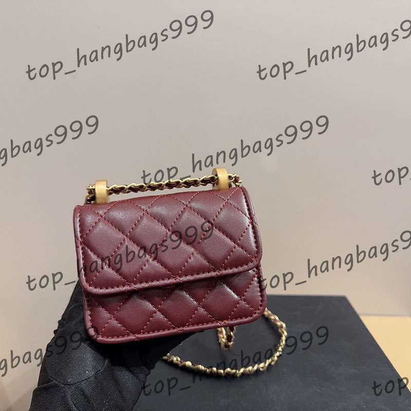 Double Balls Designer Card Holder Chain Crossbody Waist Bags Wallet Lipstick Makeup Bag Ladies Leather Vanity Shoulder Bag Gold Hardware Metal Buckle 12x9cm