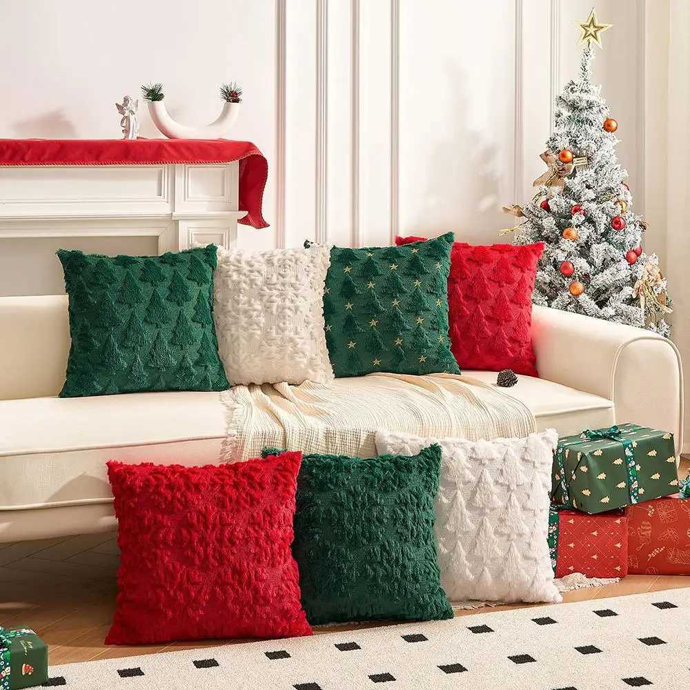 Pillow Case slip Xmas Home Decor Square Cases Christmas Plush case Throw Cover Decorative Grometric Home Textile C251028