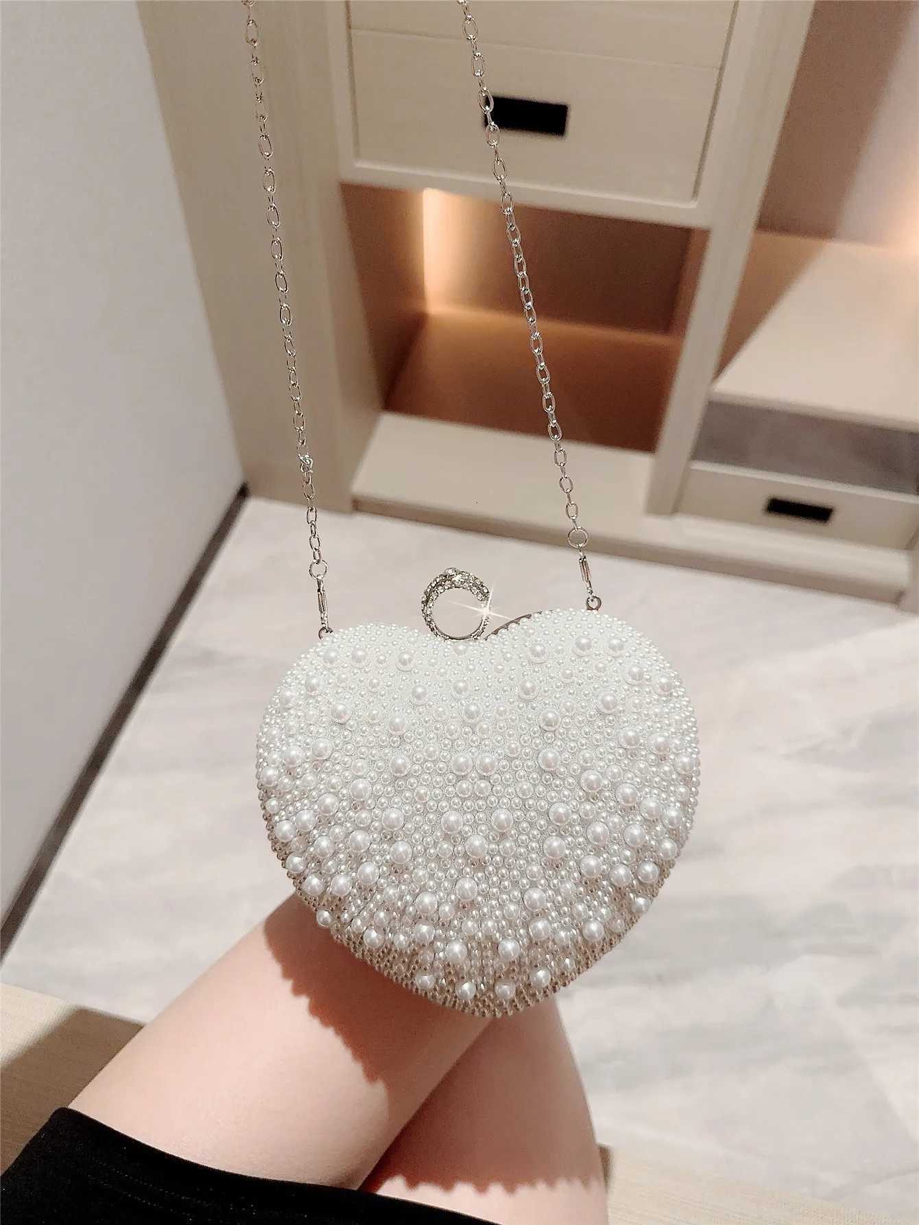 New Pearl Evening Bag Love Clutch Chain Bag Matching Cheongsam Evening Party Bag Banquet Bag Wedding Dress Bag H251027