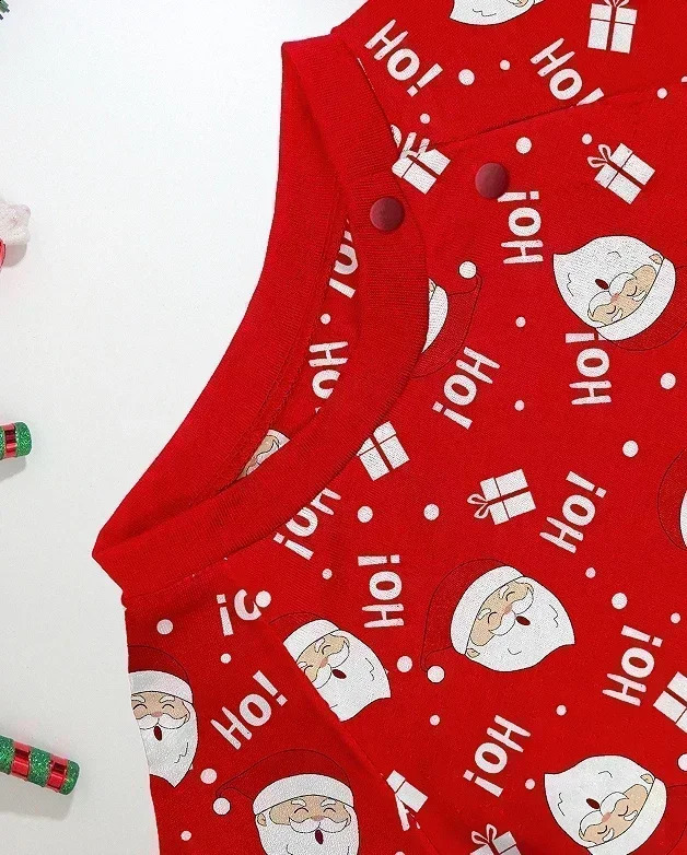 Christmas Family Look Pajamas Santa Print Mother Father Kids Matching Outfits Cute Loose 2 Pieces Suit Sleepwear Xmas Wear 251027