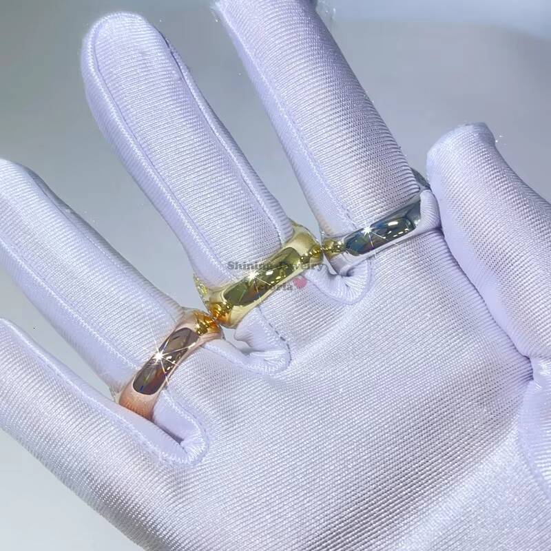 Hip Hop Men Women Iced Out Vvs Moissanite Diamond Micro Pave Heart Ring