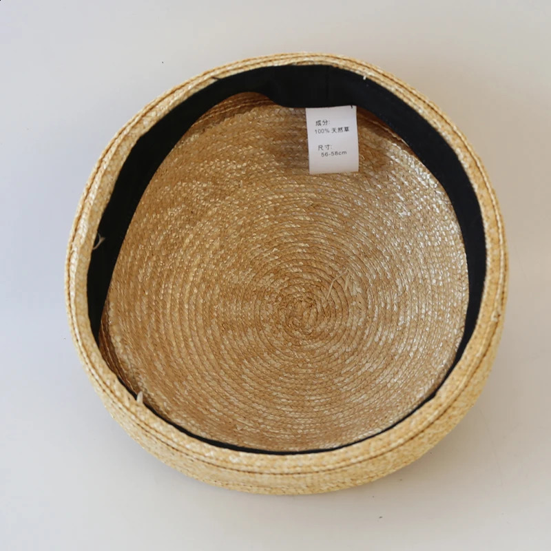 100 Natural round Straw hat for men women japanese summer sailor hat Beach Beret sun pillbox hat 251027ww