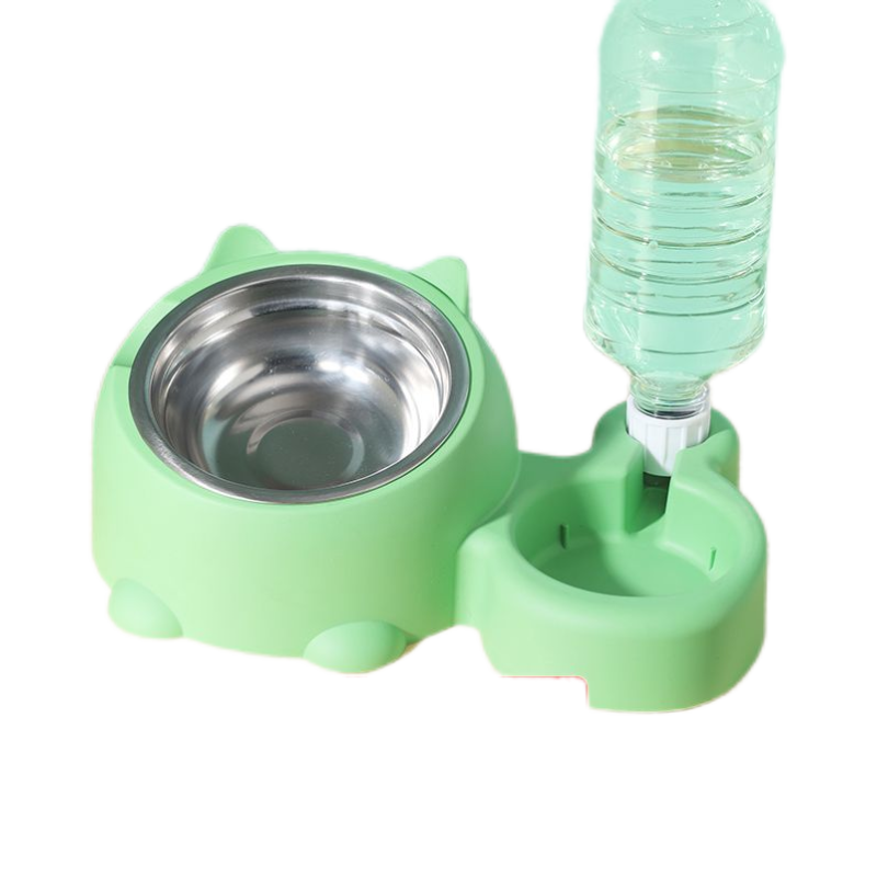 K3315 Stainless steel pet food bowl with automatic water replenishment to ensure food intake