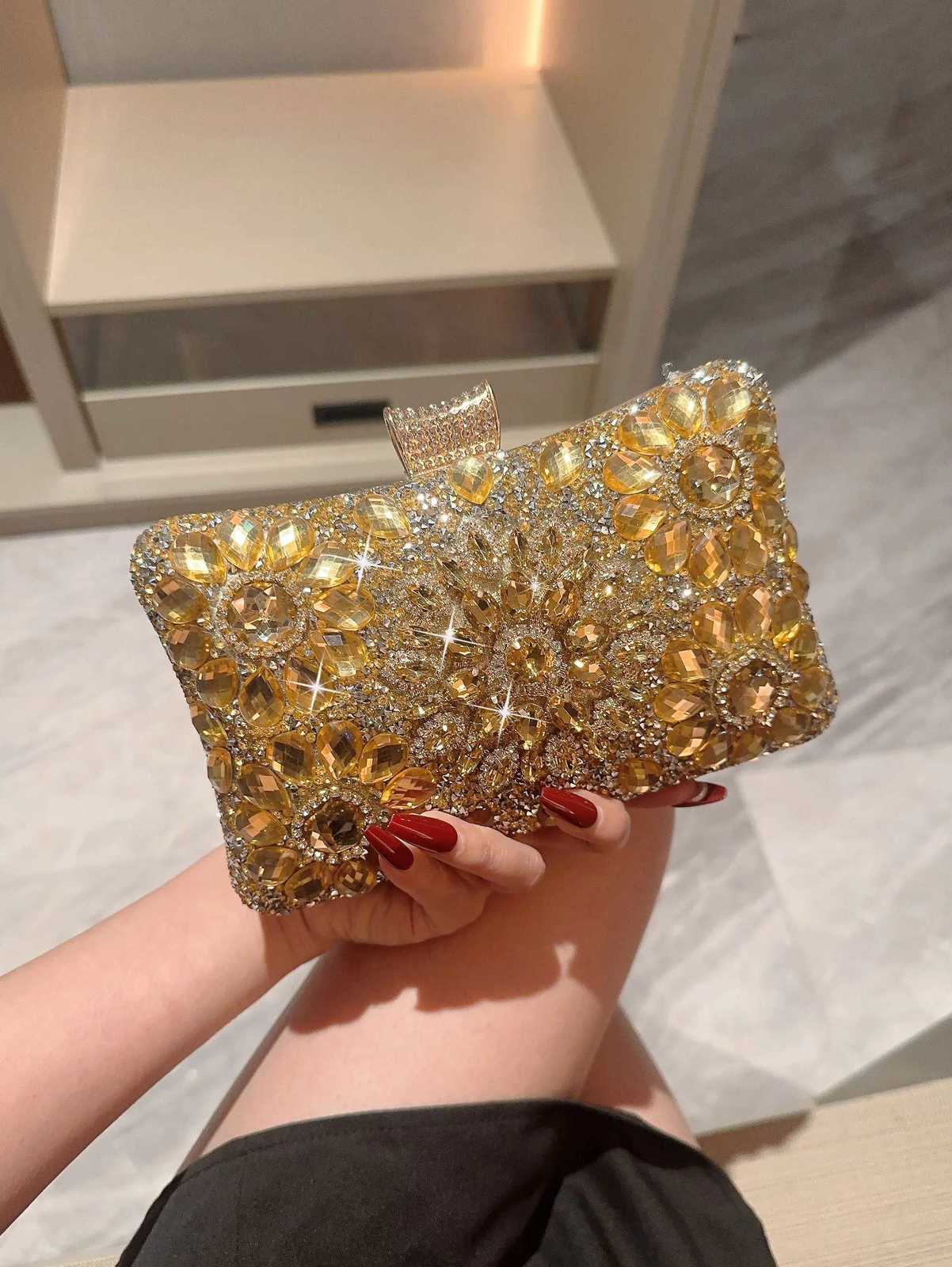 A Glitter Rhinestone Diamond Evening Bag Formal Party Bag Evening Dress Bag Prom Clutch Banquet Bag Chain Bag Wedding Bag Bridal Bag H251027