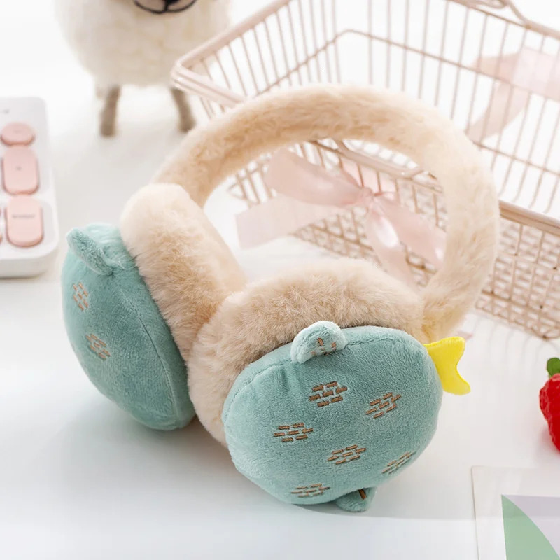 Cute Cartoon Fruit Girls Winter Warm Ear Muffs Fluffy Fold Burger Shape Headphone Earmuffs Soft Cashmere Warmer Fur Earlap 251024