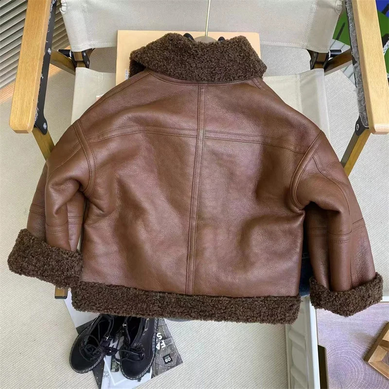 Boys Coat Jacket CottonWindbreak Cool PU Warm Plus Thicken Spring Autumn Tracksuit Teenagers Childrens Clothing 251027