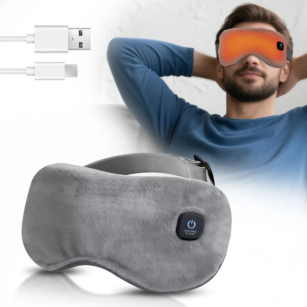 Rechargeable Heated Eye Mask For Dry Eyes Fatigue Relief Anti Dark Circles 3Speed Heating Eye Massager Sleep Eye Mask Blindfold 251027