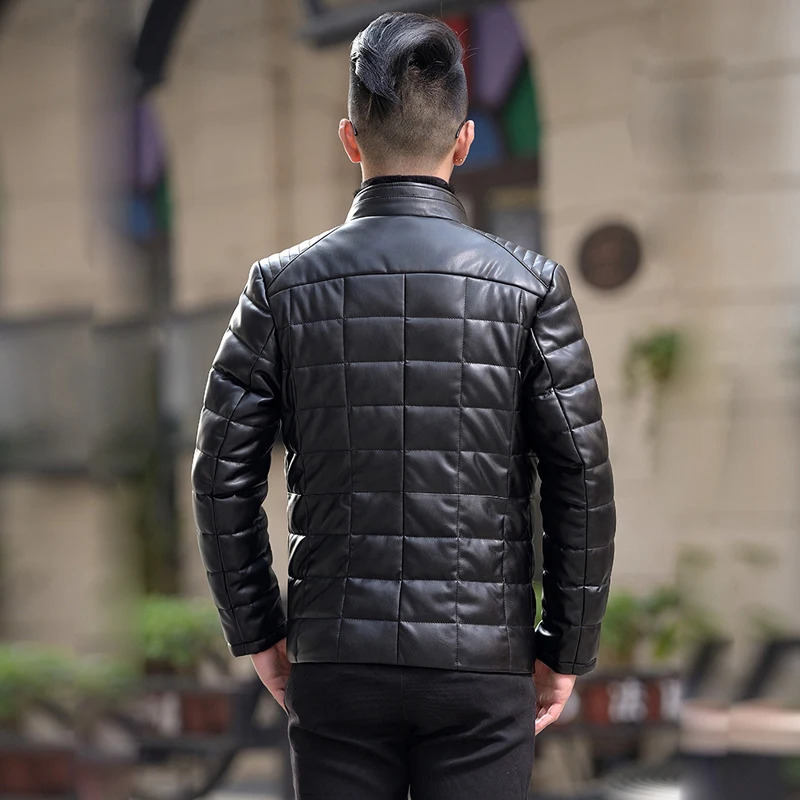 Detachable Mink Collar Sheepskin Down Jacket Man Winter Fashion Warm Genuine Leather Puffer Jacket Men Leather Natural 251023