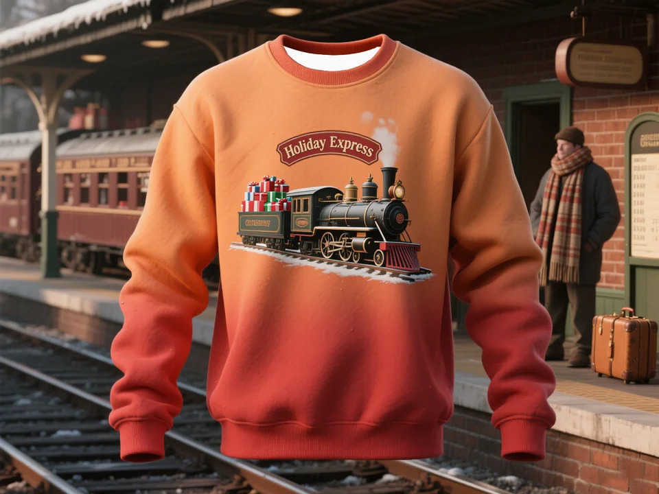 Sanrio Christmas Design 3D Crewneck Sweatshirt for Men Soft Warm Winter Pullover Holiday Themed Graphic Apparel Cozy Seasonal Wear L251028