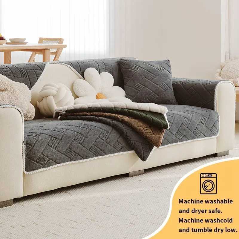1PCAutumn and winter plush sofa cushion new thick sofa cover light luxury highend sofa cushion C251028