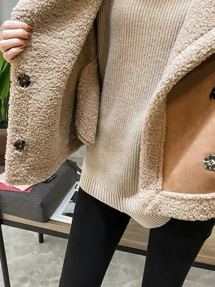 Women 2025 Autumn Winter Waistcoat Loose Outerwear Top Sleeveless Solid Color Jacket Female Leather Vest Coat 251027