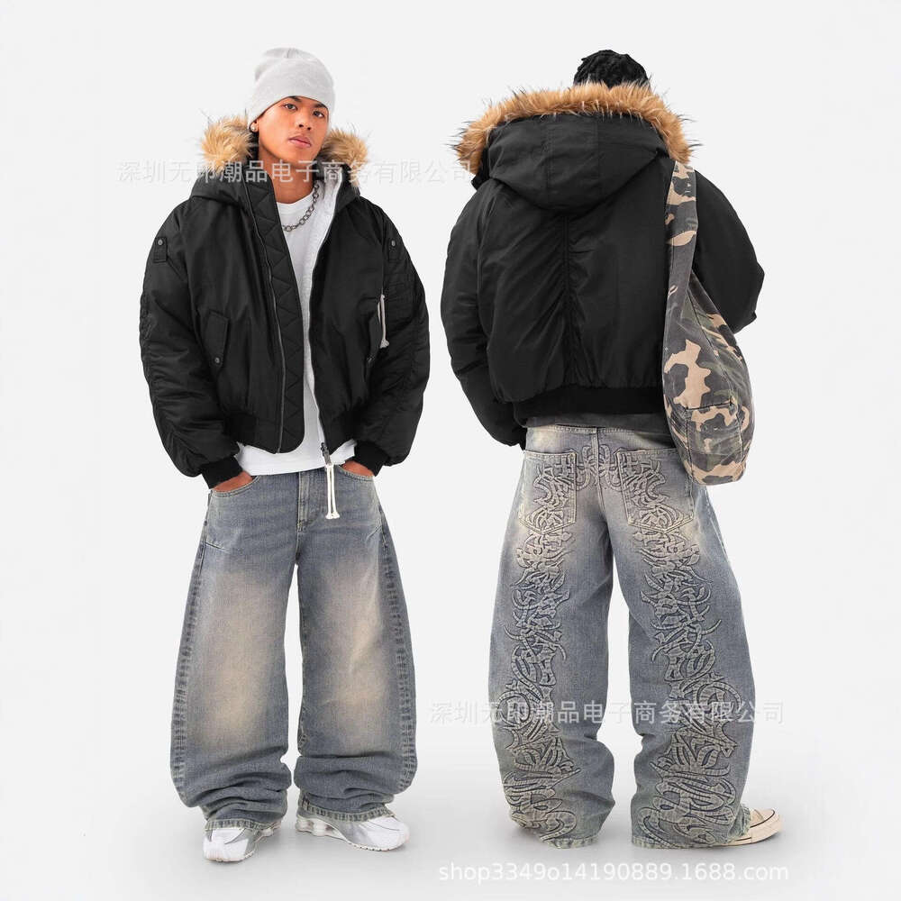 Winter Hooded Sweatshirt with Plush Hat Fashionable Unisex Reversible Street Hoodie