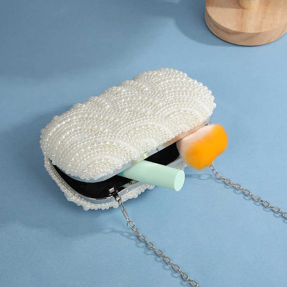 Style Luxurious Designer Dinner Bag Pearl Fashionable Practicaldecoration Women Handbag Party Wave Shape Evening Bag H251027