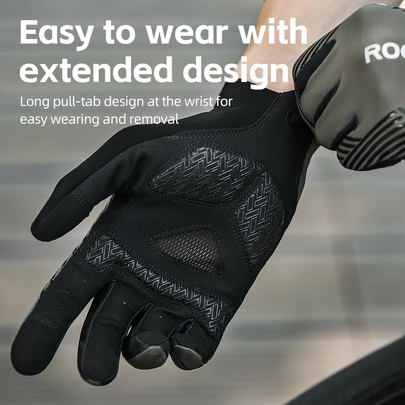 ROCKBROS Summer Cycling Gloves Breathable Road Bike Nonslip Gloves Touch Screen Spring Full Finger Motorcycle Riding Gloves 251027
