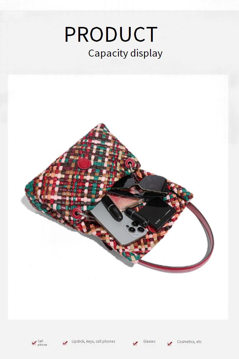 Luxury designer crossbody hand-woven armpit shoulder women's high-end leather handbag