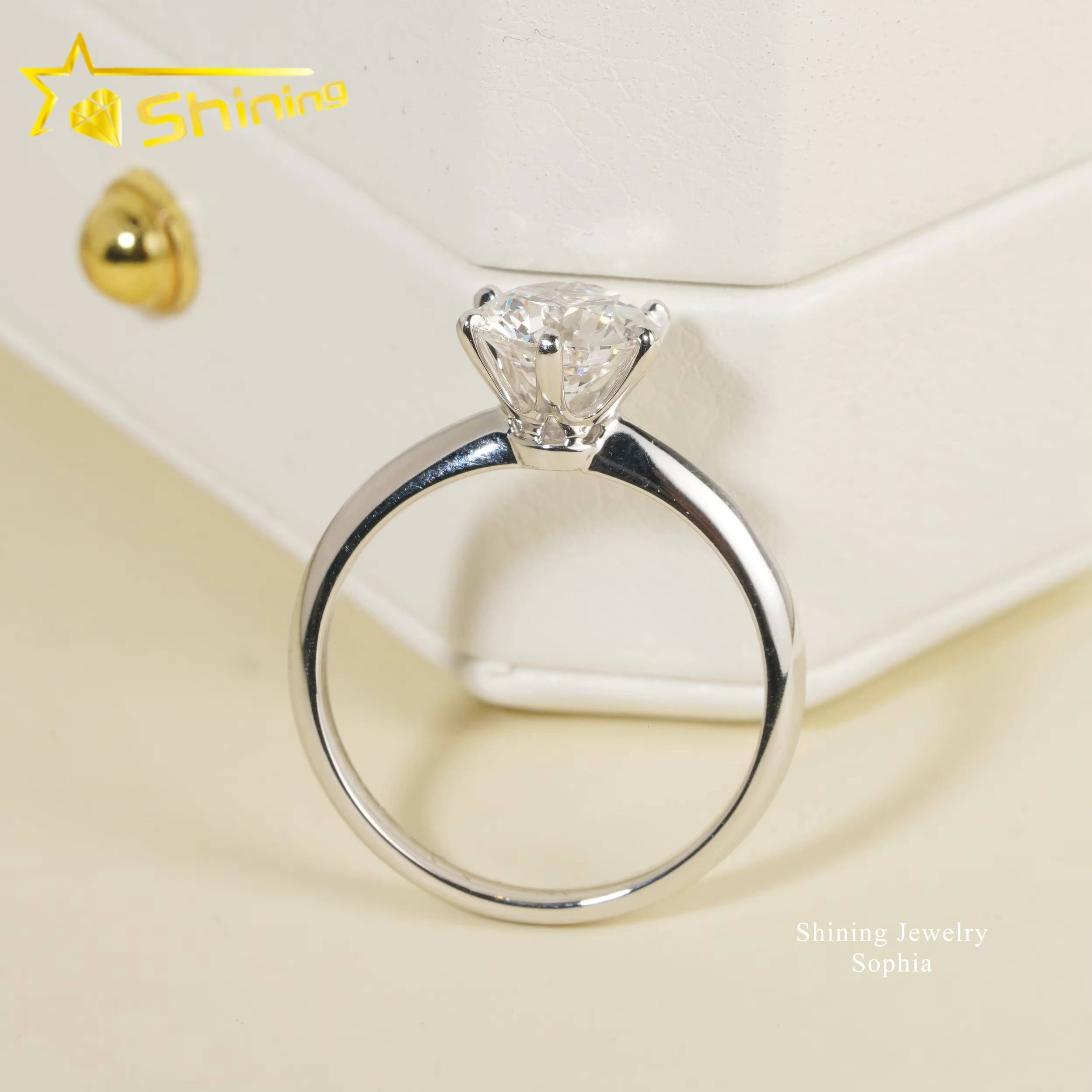 IGI Certificate Solitaire Design Wedding Ring Band 18K Real Solid Gold 3carat Lab Grown Diamond Rings Women Engagement Ring