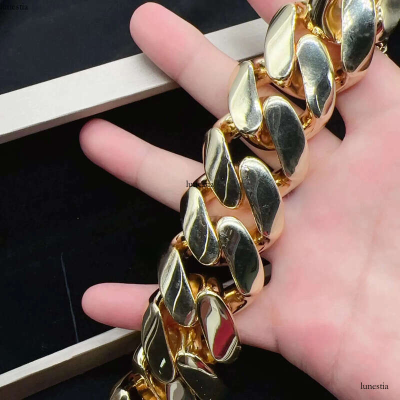 30MM Big Size Men Hip Hop Jewelry Brass Real Gold Plated k Chain Cuban Bracelet