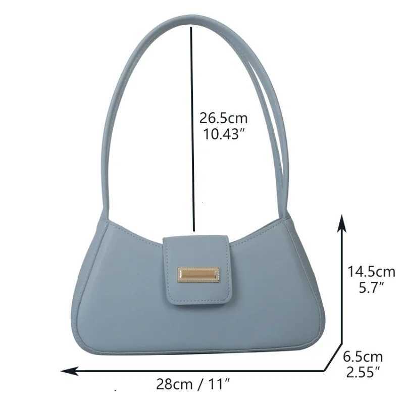 Minimalist Shoder Bag for Wen Simple Solid Color Underarm Bag Wens Buckle Handbag and Purse Fi Small Tophandle Bags D251028