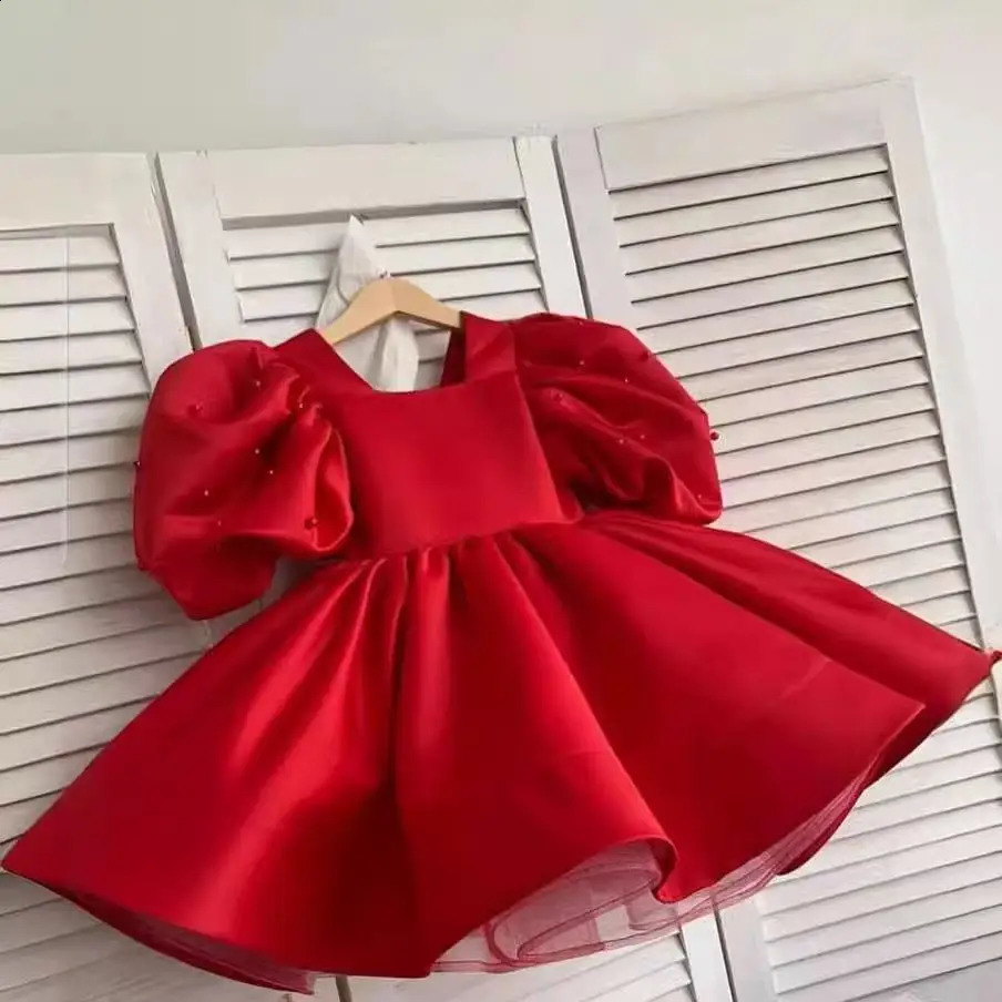 Flower Girl Satin Dresses Birthday Party Middle and Young Children Modelling Runway Piano Playing Tutu Skirt Wholesale 251023