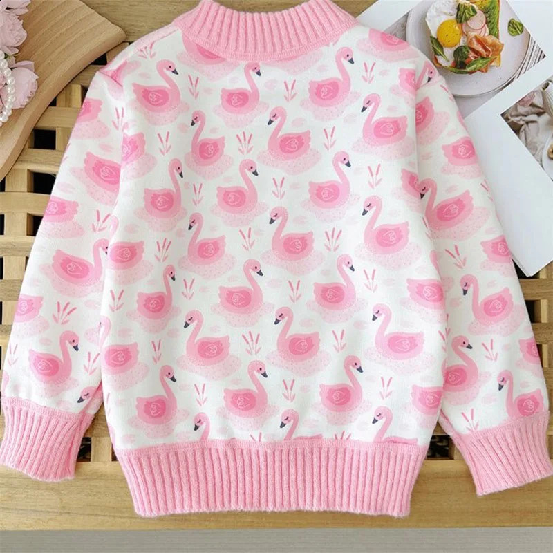 Girls Sweater Thickened AutumnWinter Fashionable Versatile Childrens Knitted Sweater Girls Top Sweet and Cute 251027