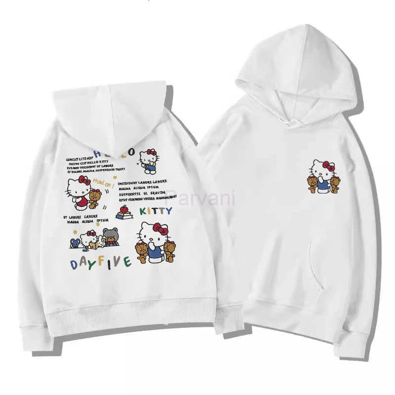 Sanrio MINISO Hello KitTY Ice Hoodies Lovely Vintage Sweatshirts Hoodie Amusing Men Women Tops Outerwears Blouse Cool Streetwear L251028