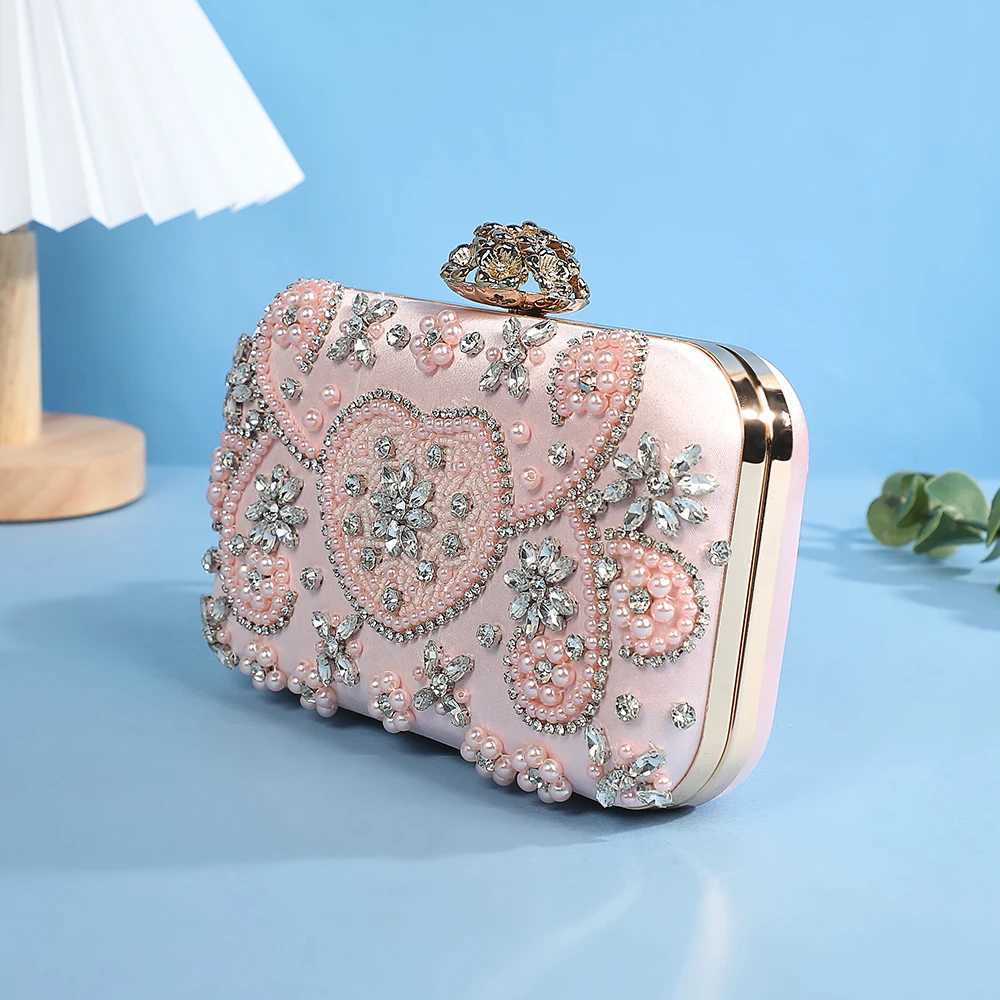 New designer gift wedding party bag Pink Embroidered rhinestone party cute evening handbags ladies clutch bag for women H251027