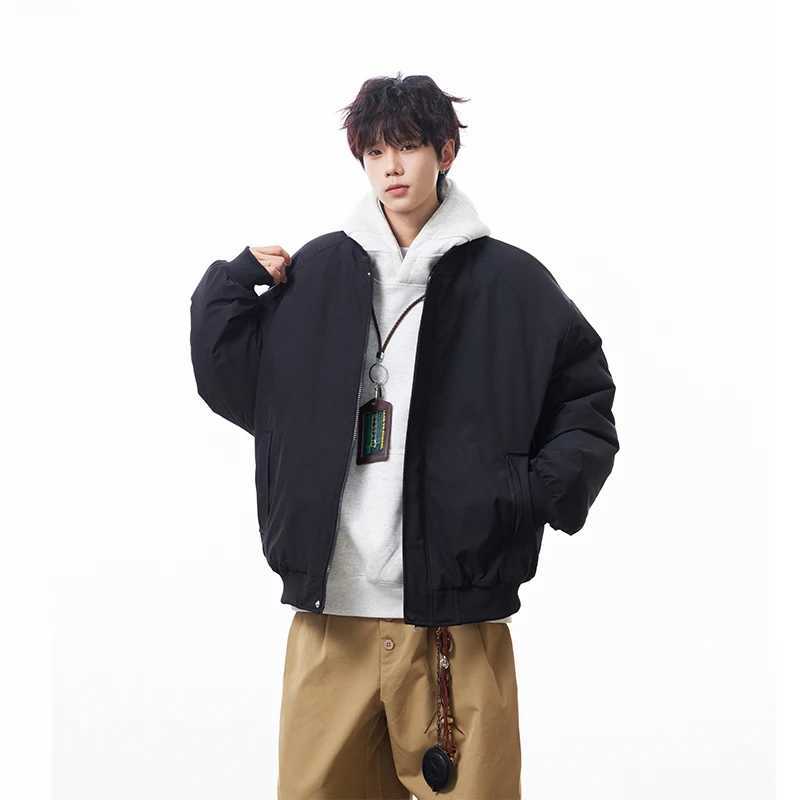 Latest Baseball Collar Down Mens Winter Loose Cotton Jacket with Thick Velvet Soft Warm and Comfortable Versatile Cotton Jacket J251028