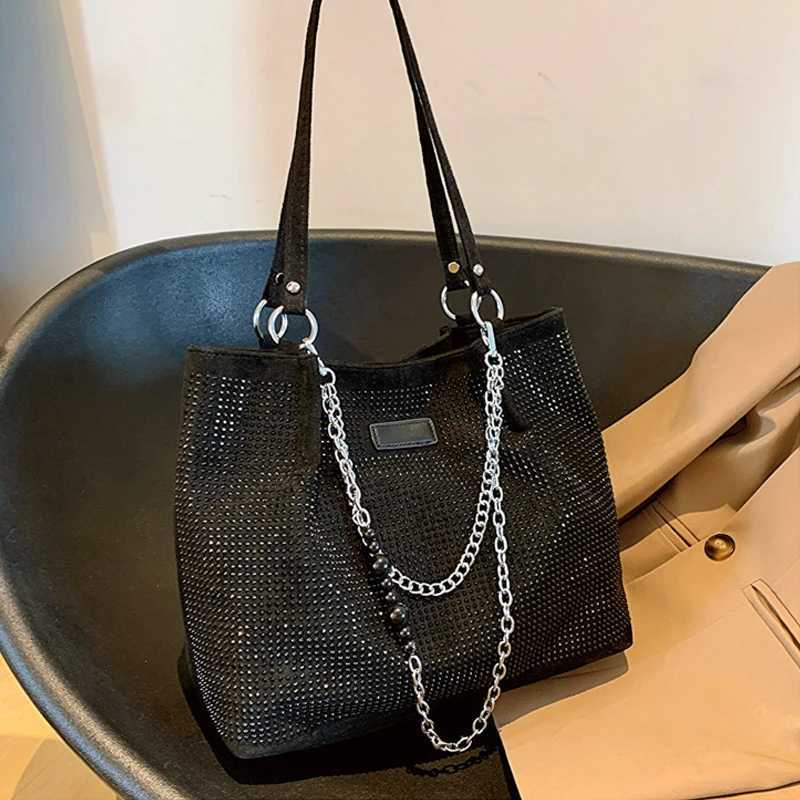 2024 Fashion Women Bling Diamonds Handbag Large Capacity PU Leather Big Totes Designer Female Chain Shoulder Bags Shopping BagsT251028